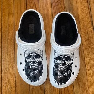 Limited Edition Luke Combs White Crocs with Skull Graphic